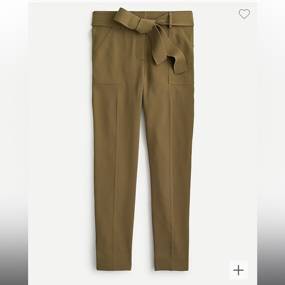 J. Crew Pleat-front easy pant in 365 crepe -moss size 10